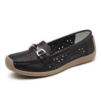 Модные новые женские туфли с полой мягкой подошвой из натуральной кожи, удобные спортивные туфли из коровьей кожи, модные повседневные туфли для женщин 35