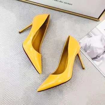 Модные новые женские туфли со скидкой на тонком каблуке с острыми носами Модные и повседневные туфли на высоком каблуке Танцевальная и свадебная обувь на высоком каблуке 34 красный