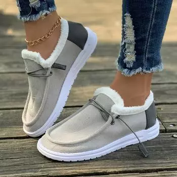 Модные новые женские зимние ботильоны, замшевые зимние ботинки, плюшевые, из натурального меха, теплые хлопковые туфли, повседневные женские туфли на плоской подошве 36 чёрный