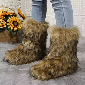 Модные новые зимние меховые цельные женские зимние сапоги из меха енота, меховые ботинки для улицы, сапоги средней длины 36 фиолетовый