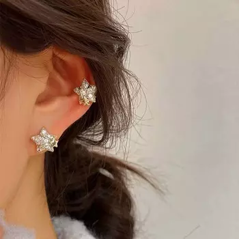 Модные новые золотые звездочки для ушей простые безушные украшения для ушей женские праздничные подарки для вечеринок как