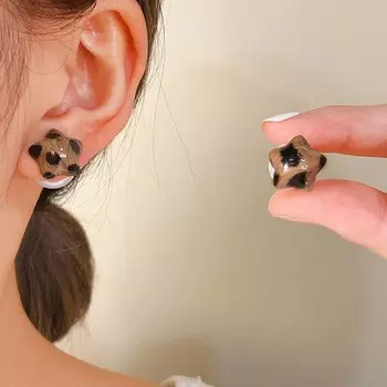 Модные новые звездные леопардовые серьги круглые имитация жемчуга два сексуальных серьги ювелирные изделия подарок на вечеринку как