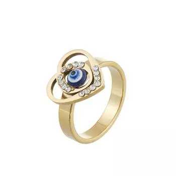 Модные очаровательные ювелирные изделия из нержавеющей стали с кристаллами для глаз 6 золотой