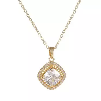 Модные очаровательные ювелирные изделия с кубическим цирконием, цепочка, ожерелье для женщин золотой