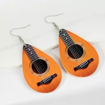 Модные очаровательные ювелирные серьги-гитары для женщин коричневый