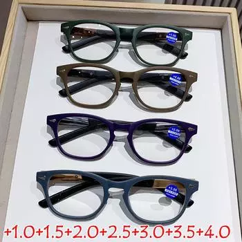 Модные очки для чтения для женщин среднего возраста, женские очки для пресбиопии с высоким разрешением из смолы, мужские очки для дальнего зрения с большой оправой 1.0