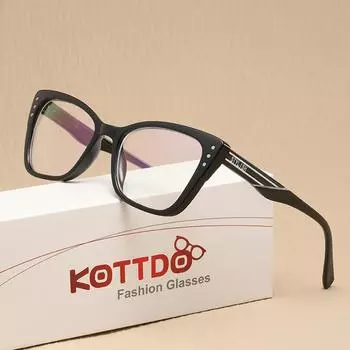 Модные очки для чтения Очки для чтения «кошачий глаз» +0 чёрный