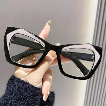 Модные очки для чтения с большими оправами «кошачий глаз», блокирующие синий свет, мужские и женские, анти-усталость, для пресбиопии 0 degrees