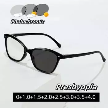 Модные очки для чтения с изменением цвета от кошек, блокирующие синий свет, очки для пресбиопии для женщин, сверхлегкие очки для дальнего зрения 0