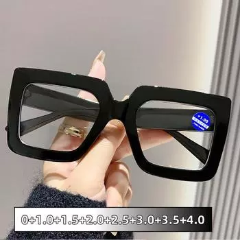 Модные очки для чтения Ull Frame, ультралегкие очки унисекс с защитой от синего света, ретро-очки для защиты глаз 3.0 чёрный