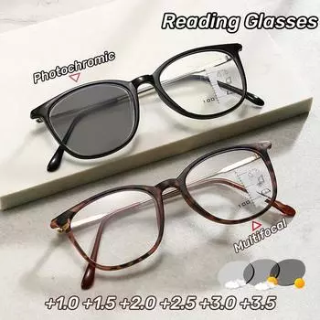 Модные очки для пресбиопии для дальнего и ближнего зрения Новые мультифокальные фотохромные очки для чтения Очки против синего света +1.0