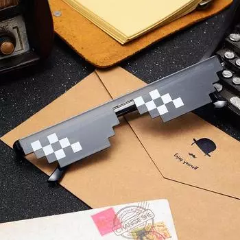 Модные очки Life, 8-битные солнцезащитные очки с мозаикой пикселей, игрушка унисекс для косплея, костюм, реквизит для фотосессии 1