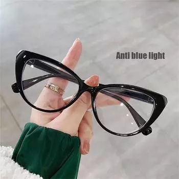 Модные очки с леопардовым принтом «кошачий глаз», женские очки с защитой от синего света, большая оправа с прозрачными линзами, компьютерные очки