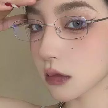 Модные очки с металлической оправой из золотой проволоки для мужчин: Японский стиль, маленькая оправа, подходит для близорукости, блокирует синий свет Anti-Blue Light