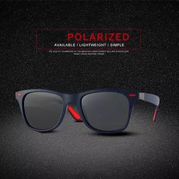 Модные очки с поляризованной оправой для вождения, классические мужские солнцезащитные очки с тонированными линзами, квадратные, UV400, высокое качество Black+Grey