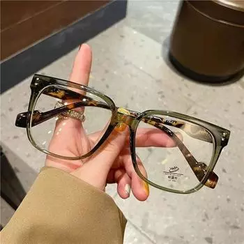 Модные очки с защитой от синего света, большие оправы, женские очки для чтения, квадратные простые очки, оптические очки, компьютерные очки CHINA