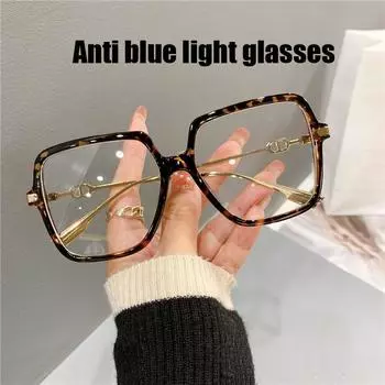 Модные очки с защитой от синего света, женские большие очки, металлические оптические квадратные оправы для очков, мужские очки