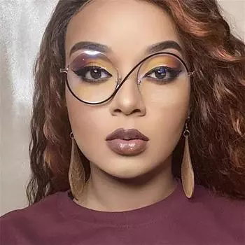 Модные очки с защитой от синего света для женщин и мужчин, металлические полуободковые очки в форме S, круглые компьютерные очки с полуоправой