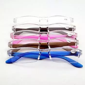 Модные очки женские линзы ультралегкие кристаллические пресбиопические мужские очки для чтения +2.0 чёрный