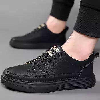 Модные однотонные мужские кроссовки, легкая повседневная обувь, дышащая мужская обувь для скейтбординга, дорожные туфли на шнуровке, новые модные мужские туфли для тенниса 38 чёрный