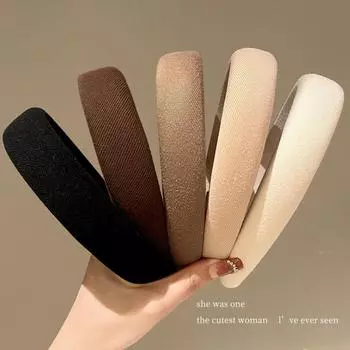 Модные однотонные широкие ленты для волос для девочек, винтажные эластичные ленты для волос, утолщенная повязка на голову, обруч для волос, корейские аксессуары для волос для женщин