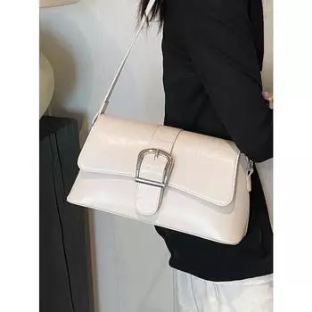 Модные однотонные сумки подмышками для женщин, винтажная красная сумка через плечо из искусственной кожи с клапаном, женские повседневные сумки