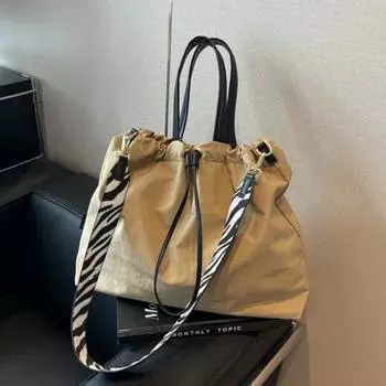 Модные однотонные текстильные лаконичные женские сумки через плечо универсальные сумки большой емкости мягкие милые сумки через плечо чёрный