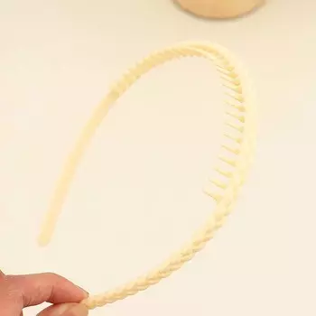 Модные однотонные волнообразные полимерные повязки для волос для женщин, простые повязки на голову с зубчиками, головные уборы, аксессуары для волос