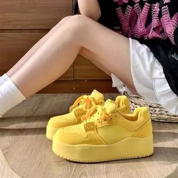 Модные однотонные женские туфли из искусственной кожи на шнуровке с круглым носком, горячая распродажа 2024 года, женская вулканизированная обувь, летняя дышащая женская спортивная обувь для активного отдыха 35 синий