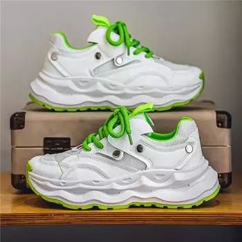 Модные оригинальные мужские белые кроссовки с дышащей сеткой, низкие кроссовки для мужчин, кроссовки на платформе со шнуровкой, повседневные мужские кроссовки Zapatillas Hombre 39