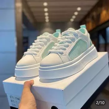 Модные оригинальные мужские кроссовки Модные удобные походные туфли Летние полые сетчатые дышащие туфли для отдыха на плоской подошве белого цвета Мужская обувь 40 Internal 250 MM зелёный