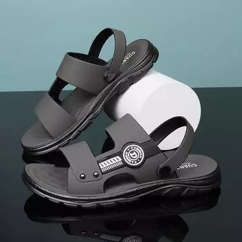 Модные ортопедические сандалии для мужчин, удобная летняя обувь, мужские пляжные сандалии, брендовая мужская повседневная обувь, шлепанцы, кожаные кроссовки, мужские тапочки 40 бежевый