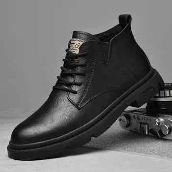 Модные осенне-зимние мужские ботильоны, теплые меховые ботинки в стиле ретро, натуральная кожа, мужские оксфордские туфли, мужские удобные ботинки в винтажном стиле для отдыха 38