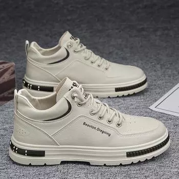 Модные осенне-зимние мужские ботинки, высокие кожаные ботинки, мужские ботильоны, модные удобные мотоциклетные ботинки, ботинки на платформе для мужчин 39 белый