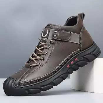 Модные осенне-зимние мужские повседневные туфли из натуральной кожи для альпинизма на открытом воздухе Мужские оксфордские туфли Спортивная обувь с высококачественной подошвой 38 чёрный