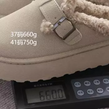 Модные осенне-зимние теплые хлопковые тапочки с толстой подошвой и пряжкой, повседневные, большого размера, импортная торговля, новые женские туфли 36