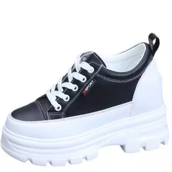 Модные осенне-зимние туфли женские белые туфли на толстой подошве с внутренней высотой 10 см для скейтбординга водонепроницаемые кроссовки 34 белый