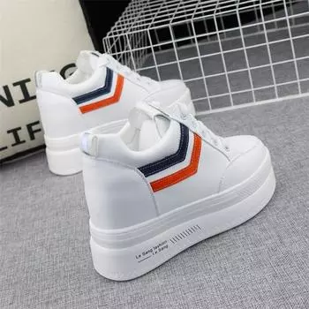 Модные осенние белые кроссовки, женская повседневная обувь, скрытая танкетка, женские кроссовки на платформе и танкетке, обувь для женщин 34 розовый