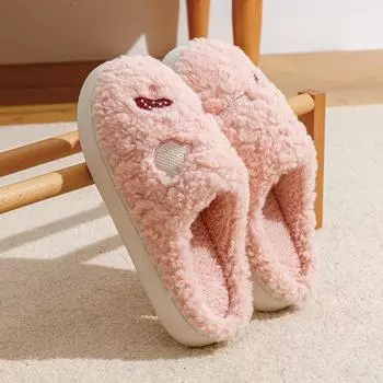 Модные осенние и зимние хлопковые тапочки для мужчин и женщин, для пар, для домашнего использования, нескользящие, с толстой подошвой, теплые, плюшевые, хлопковые тапочки 22.5cm-23cm серый