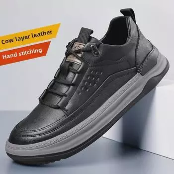 Модные осенние кожаные мужские туфли с мягкой подошвой: Модный, повседневный, с низким верхом, универсальный дизайн с изображением клоуна с горбатой головой 43