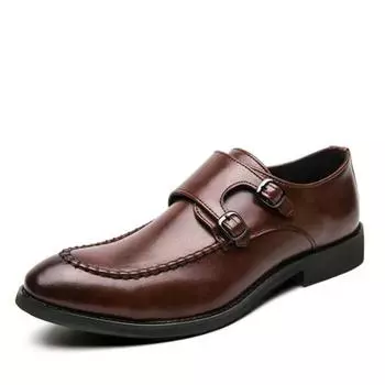 Модные осенние мокасины мужские слипоны с толстой подошвой и острым носком модные дизайнерские кожаные туфли повседневные деловые повседневные вечерние повседневные туфли-монки 38 чёрный