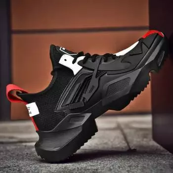 Модные осенние мужские кроссовки повседневные дышащие брендовые дизайнерские туфли для мужчин на платформе кроссовки Zapatillas Basket Hombre Chaussure 39 чёрный