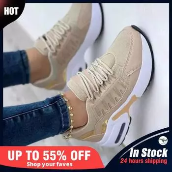 Модные осенние новые женские сетчатые повседневные туфли с толстой подошвой и воздушной подушкой для спорта, отдыха, пешего туризма, вулканизированные туфли для женщин Zapatos De Mujer 35 красный