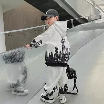 Модные осенние толстовки для мальчиков в корейском стиле: Круто и стильно для детей среднего и крупного возраста (2025) 120cm