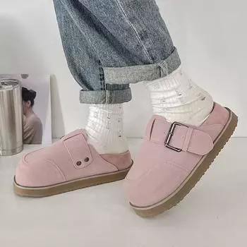 Модные осенние женские мюли тапочки туфли удобные на платформе балетки бостонские сабо тапочки женские модные уличные нескользящие шлепанцы размер 35-40 35 розовый