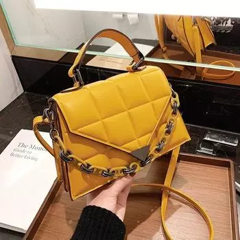 Модные осенние женские сумки с принтом, дизайнерские повседневные сумки из искусственной кожи, большие женские сумки жёлтый