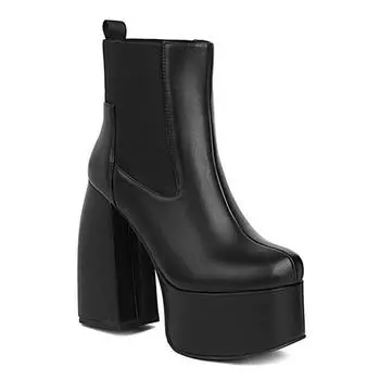 модные осенние зимние сапоги женские сексуальные сапоги на каблуке для женщин модные черные женские ботильоны в стиле панк женская обувь для активного отдыха 35 чёрный