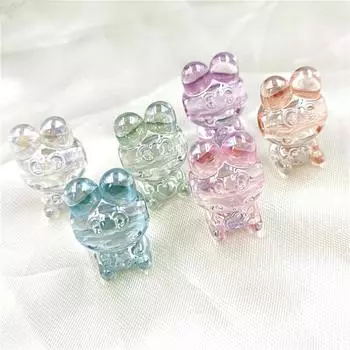 Модные ослепительные кролики, свободные бусины, 5 шт., браслет «сделай сам», ожерелье, материалы ручной работы, кулон, прозрачные ювелирные аксессуары с УФ-покрытием фиолетовый