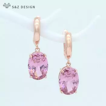 Модные овальные серьги-капли цвета розового золота с кубическим цирконием в форме яйца для женщин и девочек, ювелирные изделия, подарок для свадебной вечеринки