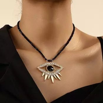 Модные ожерелья для женщин. Ювелирные изделия чёрный